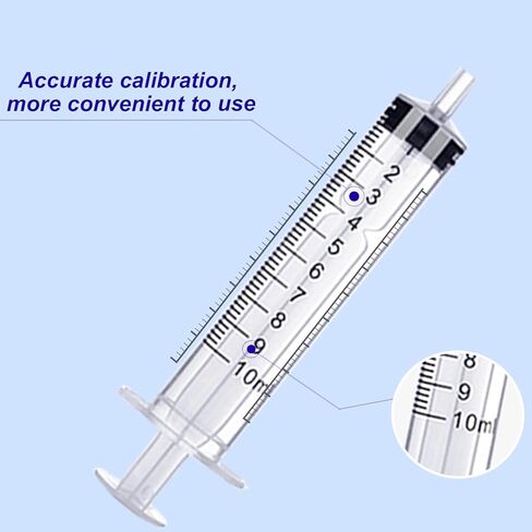 20 عبوة من المحاقن البلاستيكية مع علامات القياس، مختومة بشكل فردي مثالية للاستخدام عن طريق الفم، وإعادة التعبئة، وإطعام الحيوانات الأليفة، بما في ذلك وضع الزيت أو الغراء 10 مل in Kuwait