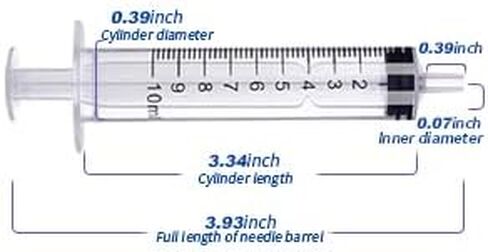 20 عبوة من المحاقن البلاستيكية مع علامات القياس، مختومة بشكل فردي مثالية للاستخدام عن طريق الفم، وإعادة التعبئة، وإطعام الحيوانات الأليفة، بما في ذلك وضع الزيت أو الغراء 10 مل in Kuwait