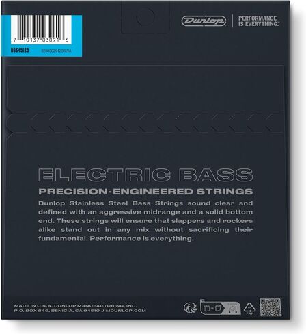 JIM JIM DUNLOP DBS45130T Stainless Steel Bass Strings, Medium 5-String w/ Tapered B, .045–.130, 5 Strings/Set in Saudi Arabia
