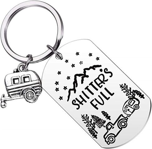 Fuqimanman2020 Camper Keychain - ملحقات تخييم باللون الأزرق والأخضر والأبيض والأصفر لمقطورات السفر، ملحقات RV المضحكة للتخييم الفريد من نوعه in Kuwait