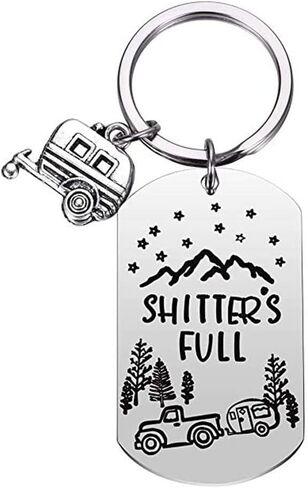 Fuqimanman2020 Camper Keychain - ملحقات تخييم باللون الأزرق والأخضر والأبيض والأصفر لمقطورات السفر، ملحقات RV المضحكة للتخييم الفريد من نوعه in Kuwait