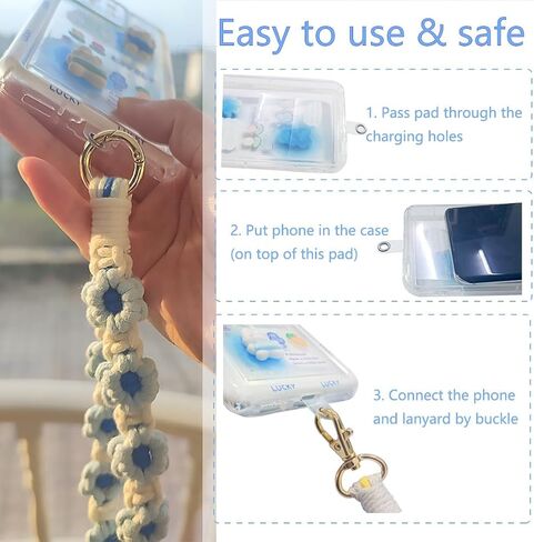 2Pcs Macrame Wristlet Keychain Handmade Weave Crochet Keychains Wrist Lanyard Bohemian Keyring for Women Girl Fresh in Saudi Arabia