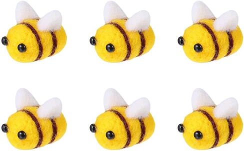 6 قطع من الصوف الأصفر اللباد النحلة الصغيرة لحفلات استقبال المولود الجديد، تكشف عن الجنس، سجل القصاصات، ديكور DIY، خيمة الحضانة، زينة عيد الميلاد، قماش الهوايات in Kuwait