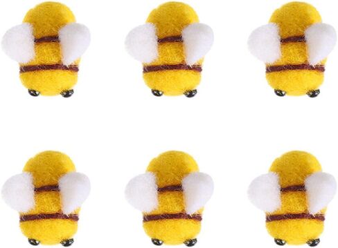 6 قطع من الصوف الأصفر اللباد النحلة الصغيرة لحفلات استقبال المولود الجديد، تكشف عن الجنس، سجل القصاصات، ديكور DIY، خيمة الحضانة، زينة عيد الميلاد، قماش الهوايات in Kuwait