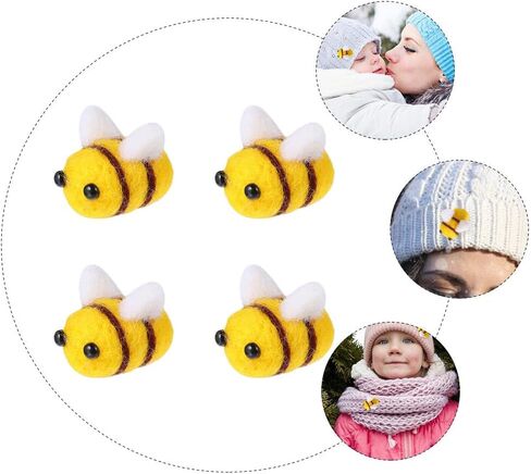 6 قطع من الصوف الأصفر اللباد النحلة الصغيرة لحفلات استقبال المولود الجديد، تكشف عن الجنس، سجل القصاصات، ديكور DIY، خيمة الحضانة، زينة عيد الميلاد، قماش الهوايات in Kuwait