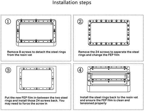 فيلم FEP بسُمك 200 × 140 مم 0.15 مم لطابعة ELEGOO Mars/ANYCUBIC Photon/Photon S LCD SLA DLP ثلاثية الأبعاد - 5 عبوات in Kuwait