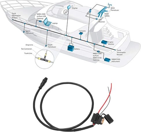 Keenso 2000 Backbone Cable, for NMEA 2000 N2K Male Power Cable with 5 Pin 1m/39.4in Long for Networks in Saudi Arabia