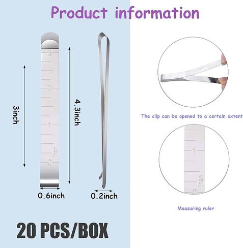 Sewing Clips of PIANLOVE 20Pcs Stainless Steel Hemming Clips for Fabric 3 Inch Measurement Ruler Sewing Quilting Supplies Accessories in Saudi Arabia