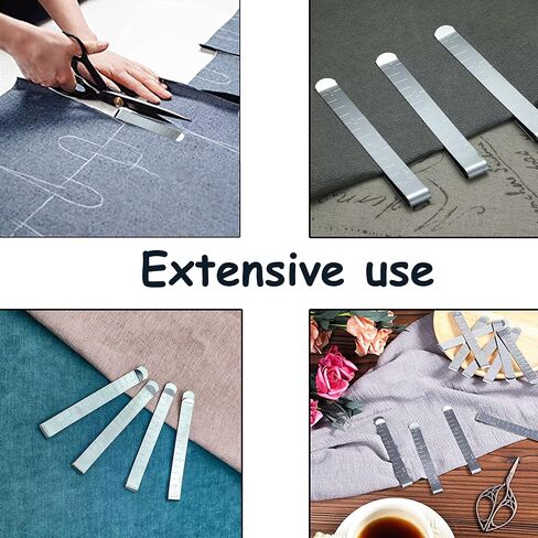 Sewing Clips of PIANLOVE 20Pcs Stainless Steel Hemming Clips for Fabric 3 Inch Measurement Ruler Sewing Quilting Supplies Accessories in Saudi Arabia