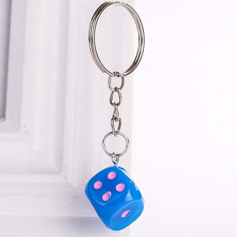 KESYOO 12pcs Dice Keychain Creative Key Holder Keychains for Fathers Birthday Gifts(Mixed Colors) in Kuwait