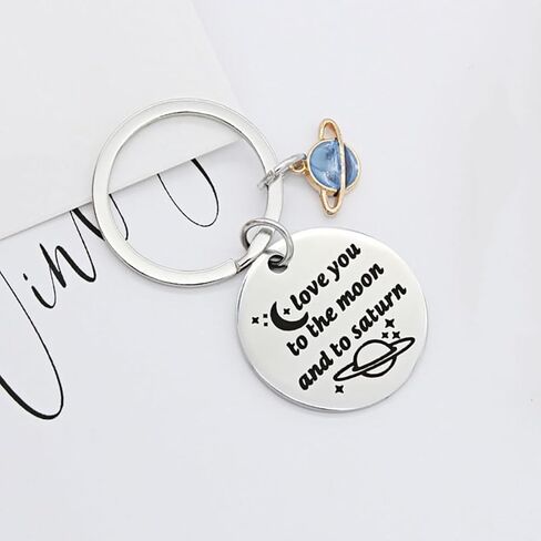سلسلة مفاتيح Moon Saturn Keychain لمحبي الموسيقى والمغنية والأغنية المستوحاة من المعجبين هدية أحبك إلى القمر وإلى زحل in Kuwait