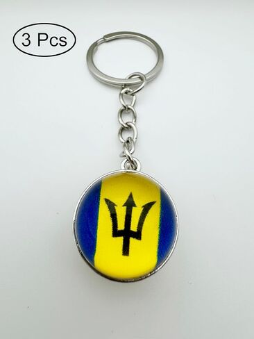 3 Pcs Barbados Flag Key Chain,Cool Keychain for Car Keys, Stainless Steel Keyrings & Keychains,Used for Home Decoration, Jewelry Hanging Decorations. in Saudi Arabia