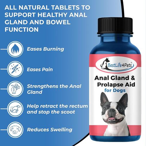 BestLife4Pets Scoot Stopper & Anal Gland Support - Natural Relief for Anal Gland Issues, Rectal Prolapse, Itching and Discomfort in Dogs & Cats of All Breeds and Sizes - 400 Odorless, Tasteless Pills in Saudi Arabia
