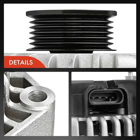مولد كهربائي A-Premium عالي الإخراج 253 أمبير متوافق مع Chevy Silverado 1500 99-05 Silverado 2500 3500 Tahoe & GMC Sierra Yukon & Cadillac & Isuzu، 12V CW 6-Groove Pulley، استبدال # 10464476 10464405 in Saudi Arabia