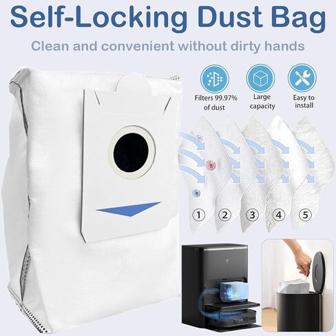 قطع غيار DEEBOT X2 Omni لـ ECOVACS DEEBOT X2 Omni / X2 / X2 Pro / DEX86 Robot Vacuum، 2 فرشاة مطاطية رئيسية، 4 فرشاة جانبية، 4 مرشحات هيبا، 4 أكياس غبار، 4 قطع قماش ممسحة in Saudi Arabia