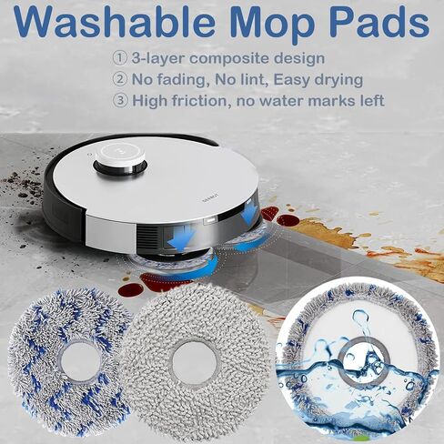 قطع غيار DEEBOT X2 Omni لـ ECOVACS DEEBOT X2 Omni / X2 / X2 Pro / DEX86 Robot Vacuum، 2 فرشاة مطاطية رئيسية، 4 فرشاة جانبية، 4 مرشحات هيبا، 4 أكياس غبار، 4 قطع قماش ممسحة in Saudi Arabia