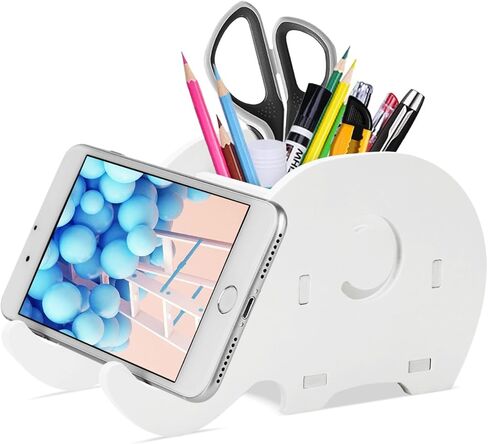 حامل قلم رصاص من COOLOO، حامل للهاتف الخلوي، ملحقات مكتب على شكل فيل لطيف متوافق مع حامل مكتب الكمبيوتر اللوحي، صندوق قرطاسية متعدد الوظائف لتزيين المكتب in Kuwait