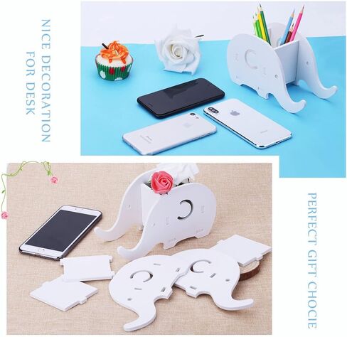 حامل قلم رصاص من COOLOO، حامل للهاتف الخلوي، ملحقات مكتب على شكل فيل لطيف متوافق مع حامل مكتب الكمبيوتر اللوحي، صندوق قرطاسية متعدد الوظائف لتزيين المكتب in Kuwait