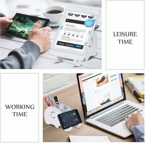 حامل قلم رصاص من COOLOO، حامل للهاتف الخلوي، ملحقات مكتب على شكل فيل لطيف متوافق مع حامل مكتب الكمبيوتر اللوحي، صندوق قرطاسية متعدد الوظائف لتزيين المكتب in Kuwait