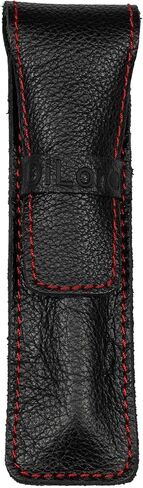 حافظة أقلام من الجلد الطبيعي المحبب بالكامل وحقيبة لحمل القلم باللون الأسود in Kuwait