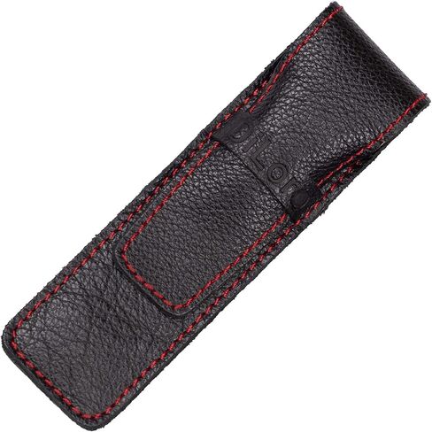 حافظة أقلام من الجلد الطبيعي المحبب بالكامل وحقيبة لحمل القلم باللون الأسود in Kuwait