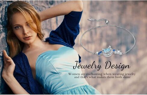 JewelryPalace Moon Star 2.2ct الكمثرى قطع حقيقية السماء الزرقاء توباز خلق الياقوت قابل للتعديل رابط بولو سوار للنساء، 14K الذهب مطلي 925 سوار الفضة الاسترليني لها، مجموعات المجوهرات الأحجار الكريمة in Kuwait