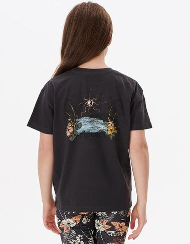 تي شيرت Rip Curl للفتيات Cosmic Paradise (للأطفال الكبار) باللون الأسود المغسول 14 (للأطفال الكبار) in Saudi Arabia