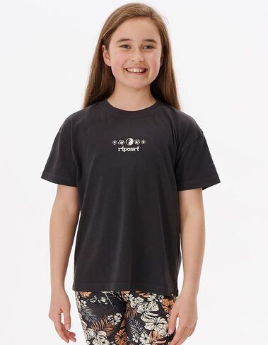 تي شيرت Rip Curl للفتيات Cosmic Paradise (للأطفال الكبار) باللون الأسود المغسول 14 (للأطفال الكبار) in Saudi Arabia