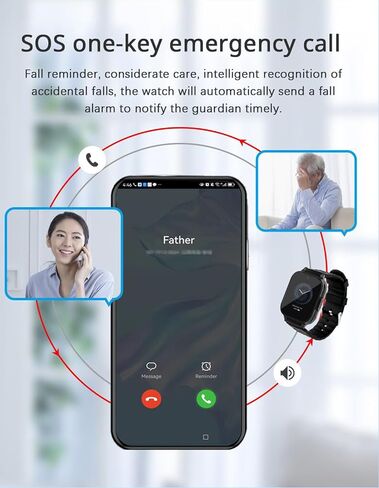كبار السن 4G GPS ساعة ذكية مقاومة للماء كبار في الوقت الحقيقي تتبع الهاتف مكالمة فيديو SOS إنذار الطوارئ رسالة صوتية سياج جغرافي شاشة تعمل باللمس عداد الخطى مكافحة خسر المقتفي الأب عيد الأم أمريكا الشمالية in Kuwait