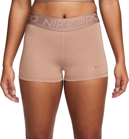 Nike Pro Women's Mid-Rise 3" Shorts (Desert Dust, FQ7935-283) in Saudi Arabia