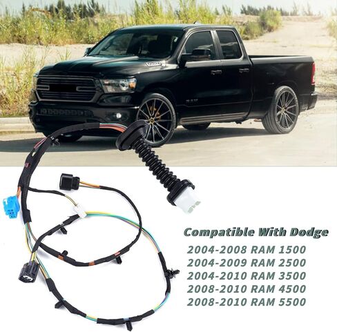 تسخير أسلاك الباب الخلفي مع موصلات متوافقة مع دودج رام 1500 2500 3500 4500 5500 2004-2010 لاستبدال 645-506 لاستبدال 56051931AA 56051931AB 56051694AA in Kuwait