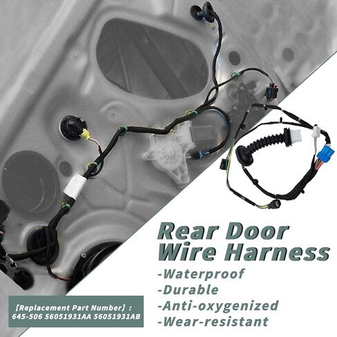 تسخير أسلاك الباب الخلفي مع موصلات متوافقة مع دودج رام 1500 2500 3500 4500 5500 2004-2010 لاستبدال 645-506 لاستبدال 56051931AA 56051931AB 56051694AA in Kuwait