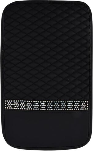 Bling Leather Car Center Console Cover,12.6" x 7.48" Bling Leather Car Armrest Box Cover,Waterproof Car Armrest Seat Box Cover, for Most Car, Vehicles, SUVs, Trucks in Saudi Arabia
