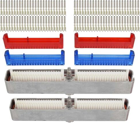 طقم موصل الكمبيوتر لمحرك ICT Billet LS Gen 3 ECM أزرق أحمر P01 PCM 0411 LS1 LM7 LQ4 LR4 متوافق مع محركات سلسلة GM LS Gen 3 لعام 1997 والأحدث مع موصلين أزرق وأحمر مكون من 80 طرفًا WPECM30BR in Saudi Arabia