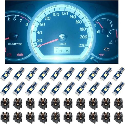 20PCS Car LED Dash Lights, 3030-3SMD High-brightness Instrument Cluster Dashboard Panel Gauge Indicator Light with Twist Lock Socket, Universal for Car Lighting Accessories (Green) in Saudi Arabia