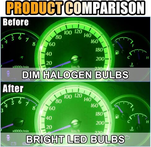 20PCS Car LED Dash Lights, 3030-3SMD High-brightness Instrument Cluster Dashboard Panel Gauge Indicator Light with Twist Lock Socket, Universal for Car Lighting Accessories (Green) in Saudi Arabia