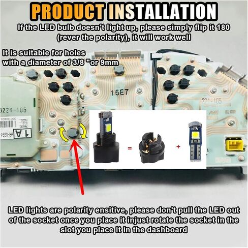 20PCS Car LED Dash Lights, 3030-3SMD High-brightness Instrument Cluster Dashboard Panel Gauge Indicator Light with Twist Lock Socket, Universal for Car Lighting Accessories (Green) in Saudi Arabia