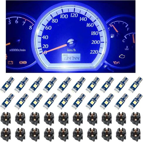 20 قطعة من مصابيح لوحة القيادة LED للسيارة، 3030-3SMD عالية السطوع للوحة أجهزة القياس لوحة القيادة مع مقبس قفل ملتوي، عالمي لإكسسوارات إضاءة السيارة (أخضر) in Saudi Arabia