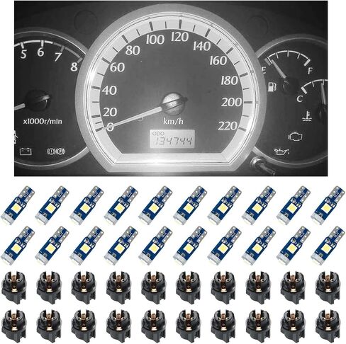 20PCS Car LED Dash Lights, 3030-3SMD High-brightness Instrument Cluster Dashboard Panel Gauge Indicator Light with Twist Lock Socket, Universal for Car Lighting Accessories (Green) in Saudi Arabia