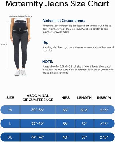 HOFISH Maternity Faux Jeans Leggings Over The Belly Seamless Comfy Stretch Pregnancy Demin Active Pants with Pockets Grey M in Saudi Arabia