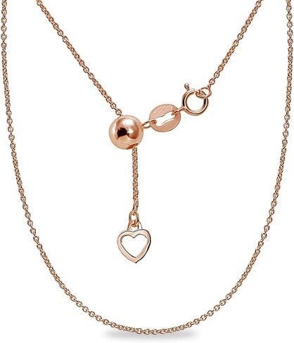 B. BRILLIANT Sterling Silver Rolo Bolo Adjustable Chain Necklace for Women Girls Men, Adjusts from 14-20" Inches in Saudi Arabia