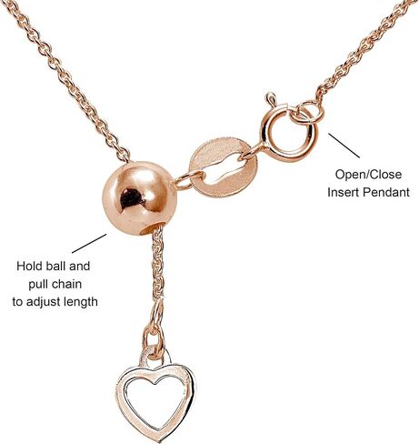 B. BRILLIANT Sterling Silver Rolo Bolo Adjustable Chain Necklace for Women Girls Men, Adjusts from 14-20" Inches in Saudi Arabia