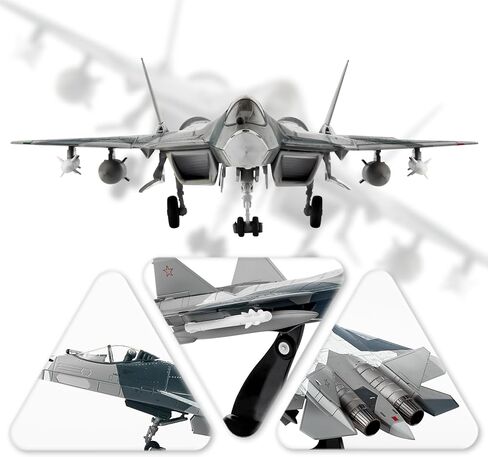1:100 نموذج طائرة عسكرية SU-57 نموذج طائرة مقاتلة مصنوعة من خليط معدني، نموذج طائرة للتجميع والهدايا (تغيير). in Saudi Arabia