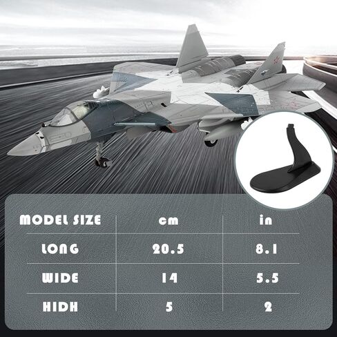 1:100 نموذج طائرة عسكرية SU-57 نموذج طائرة مقاتلة مصنوعة من خليط معدني، نموذج طائرة للتجميع والهدايا (تغيير). in Saudi Arabia