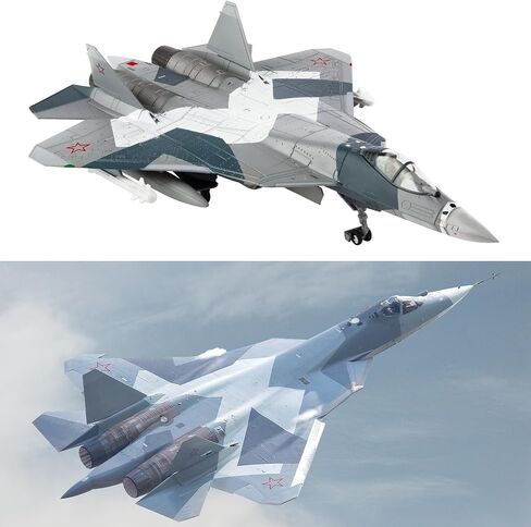 1:100 نموذج طائرة عسكرية SU-57 نموذج طائرة مقاتلة مصنوعة من خليط معدني، نموذج طائرة للتجميع والهدايا (تغيير). in Saudi Arabia