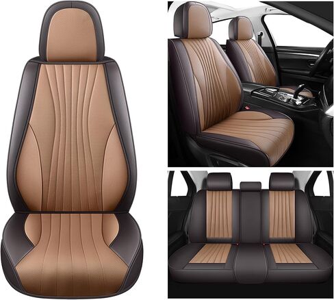 Red Rain Gray and Black Seat Covers Universal Leather Seat Cover 13pcs Waterproof Full Coverage Auto Seat Cushion Covers for Car Truck SUV (GP-Gray+Black) in Saudi Arabia
