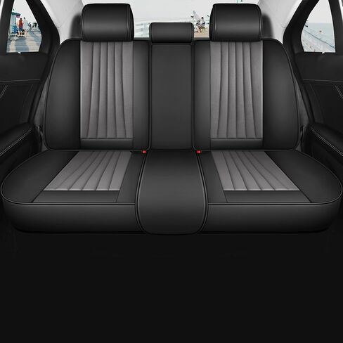 Red Rain Gray and Black Seat Covers Universal Leather Seat Cover 13pcs Waterproof Full Coverage Auto Seat Cushion Covers for Car Truck SUV (GP-Gray+Black) in Saudi Arabia