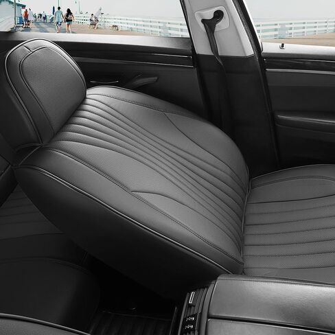 Red Rain Gray and Black Seat Covers Universal Leather Seat Cover 13pcs Waterproof Full Coverage Auto Seat Cushion Covers for Car Truck SUV (GP-Gray+Black) in Saudi Arabia