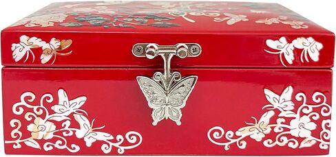 Mother of Pearl Jewelry Ring Necklace Mini Trinket Wooden Box - Inlay with Sea Shell Gifts for Women (Emerald) in Saudi Arabia