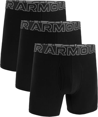 سروال داخلي رجالي من Under Armour مصنوع من القطن عالي الأداء مكون من 3 قطع، درزة داخلية 15.24 سم، راحة طوال اليوم وفائقة النعومة in Kuwait